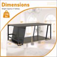 thumbnail image 4 of 2 Tier Rectangle Coffee Table with Storage Shelf and Compartment, Industrial Accent Table for Living Room,Brown, 4 of 8