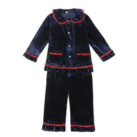 

Xmas Family Matching Red Velour Button Up Pajama Toddler Boys Girls Nightgown Kids Ruffle Sleepwear Christmas Pyjamas