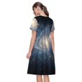 thumbnail image 2 of Bixox Robe d'Été à Manches Courtes pour Femmes Robe Ample Longueur Genou avec Poches-The Galaxy, 2 of 7
