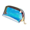 thumbnail image 3 of Neceser holográfico iridiscente para maquillaje, organizador de artículos de tocador con cremallera para mujer, ideal como regalo de vacaciones, para 18 cm x 75 cm x 9 cm, 3 of 10