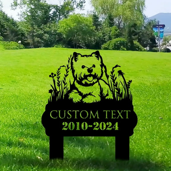 Custom West Highland White Terrier Memorial Stake, Westie Dog Stake Metal Sign, Dog Outdoor Stake, Pet Garden Stake Sign