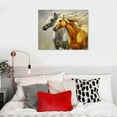 thumbnail image 4 of GOSMITH Horse Canvas Wall Art Animal Painting Prints on Canvas Framed Ready to Hang Two Running Horses Canvas Prints Artwork for Living Room Bedroom Home Wall Decor 12X16“/16X20", 4 of 4