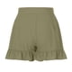 thumbnail image 4 of Pantalones cortos de verano para mujer con cierre de botones, dobladillo con volantes, piernas anchas, pantalones cortos casuales para uso diario, 4 of 6