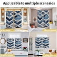 thumbnail image 6 of Blue Grey Geometric Kitchen Curtains Short 45 Inch Length, Vintage Shabby Chic Abstract Stripes Grommet Top Bedroom Living Room Curtains, Light Filtering Cafe Curtain Drapes 2 Panels Set 84''x45'', 6 of 9