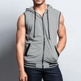 thumbnail image 2 of ZVNAΖH Mens Sleeveless Hooded Sweatshirts Full Zip Hoodies Drawstring Vest Coat with Pockets, 2 of 6