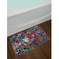thumbnail image 2 of Doodle Bath Mat, Music Themed Hand Drawn Abstract Instruments Microphone Drums Keyboard Stradivarius, Non-Slip Plush Mat Bathroom Kitchen Laundry Room Decor, 29.5 X 17.5 Inches, Multicolor, Ambesonne, 2 of 2