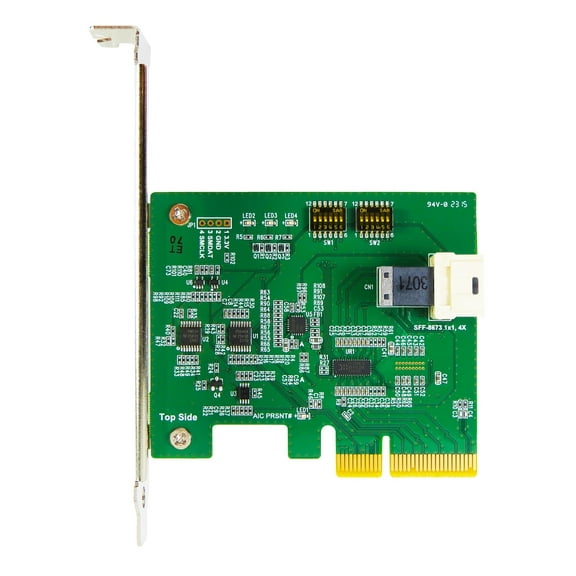 PCIe x4 with ReDriver to Mini SAS HD SFF-8673 1X1,X4 AIC