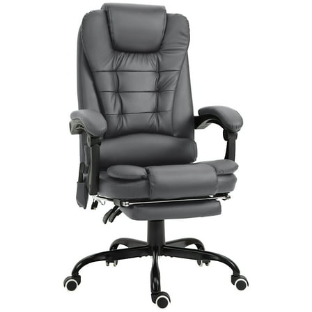 CoSoTower 7-Point Vibrating Massage Office Chair with Reclining Back, Gray