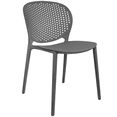 thumbnail image 2 of 2xhome Modern Pool Patio Chair, Contemporary Plastic Armless Dining Accent Side Chair for Indoor or Outdoor Use, Dark Gray, Set of 1, 1 piece, 2 of 10