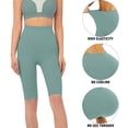 thumbnail image 4 of Hukapapa Pantalones de yoga ajustados con corte en T para mujer, color melocotón, fitness, cintura alta, pantalones cortos de yoga, levantamiento de glúteos, entrenamiento, deportes, fitness, yoga,, 4 of 5