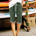 thumbnail image 5 of Miluxas Womens Shorts Summer Drawstring Elastic Waist Bermuda Shorts Athletic Shorts Army Green XXL(XXL), 5 of 9