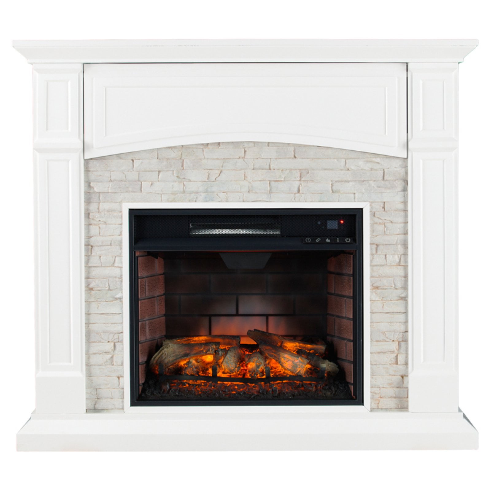 Lambert Electric Fireplace With Faux Stone Ideas Southern Enterprises Seneca Infrared Electric A Fireplace