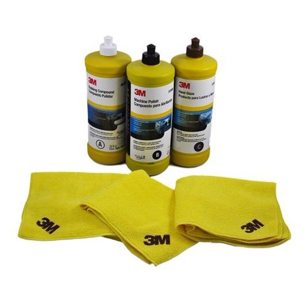 3M Buffing & Polishing Kit w/ 3 Detailing Cloths (05973/05990/05996