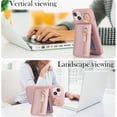 thumbnail image 4 of iPhone 13 case with Card Holder, iPhone 13 Phone Case Wallet for Women magsafe Compatible Wallet Detachable 2-in-1 for Men-Pink, 4 of 13