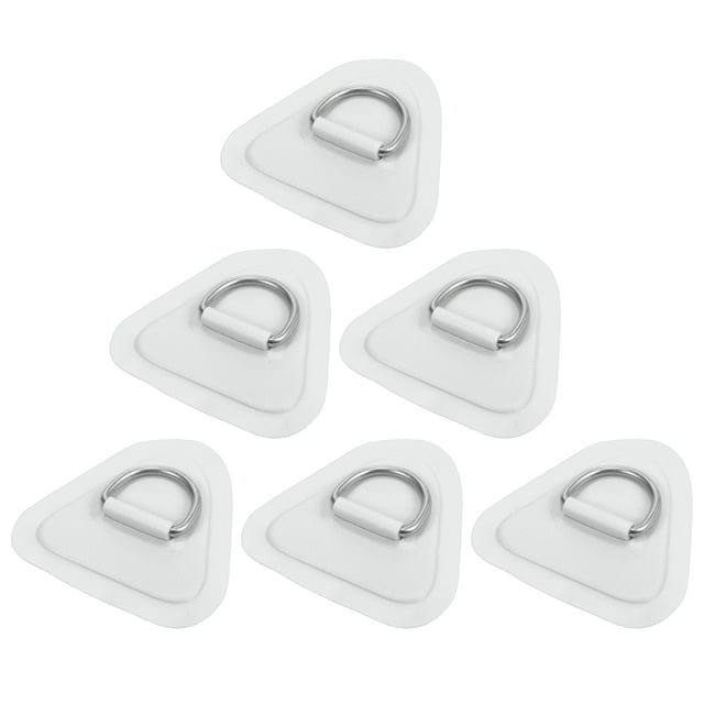 Unique Bargains 6 Pcs Anneau en D Patch PVC Acier Inoxydable Forme Triangle D Anneau Pad Vert pour Kayak Canot Pont