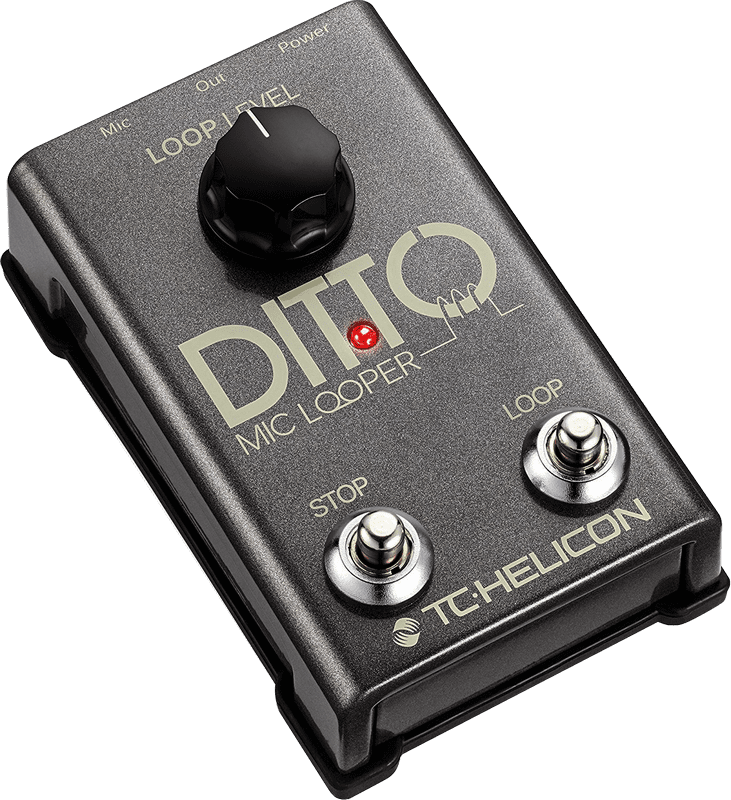 TC-Helicon Ditto Mic Looper Pedal for Microphones with Automatic Mic Gain,  Phantom Power, and Dedicated Stop/Erase and Loop Switches