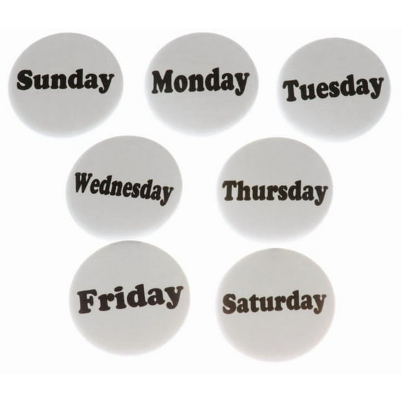 Set of 7 Days of the Week Magnets Calendar Organize Refrigerator Office