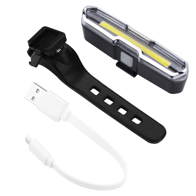 Luz trasera de advertencia para bicicleta de montaña LED recargable por USB (rojo + blanco)
