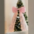 thumbnail image 5 of Christmas Velvet Bows, Ongmies Large Satin Christmas Bow - 50X38Cm with Tails, Pre-Made Tree Topper, Christmas Decorations Outdoor, 5 of 8