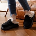thumbnail image 2 of Dakaela Womens Winter Platform Mules Fleece Lined Suede Snow Mini Boots Indoor Outdoor Walking Clogs Shoes, 2 of 8