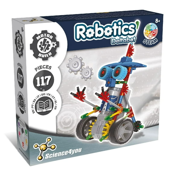 Science4you Deltabot Kit de Robot Jouet pour Enfants de 8-12 Ans - STEM 117 Pcs Kit de Robot, Construisez Votre Propre Jouet Robot pour Enfants de 8+ Ans, Kits Scientifiques Éducatifs Jouets de Construction DIY, Cadeau pour Garçons et g