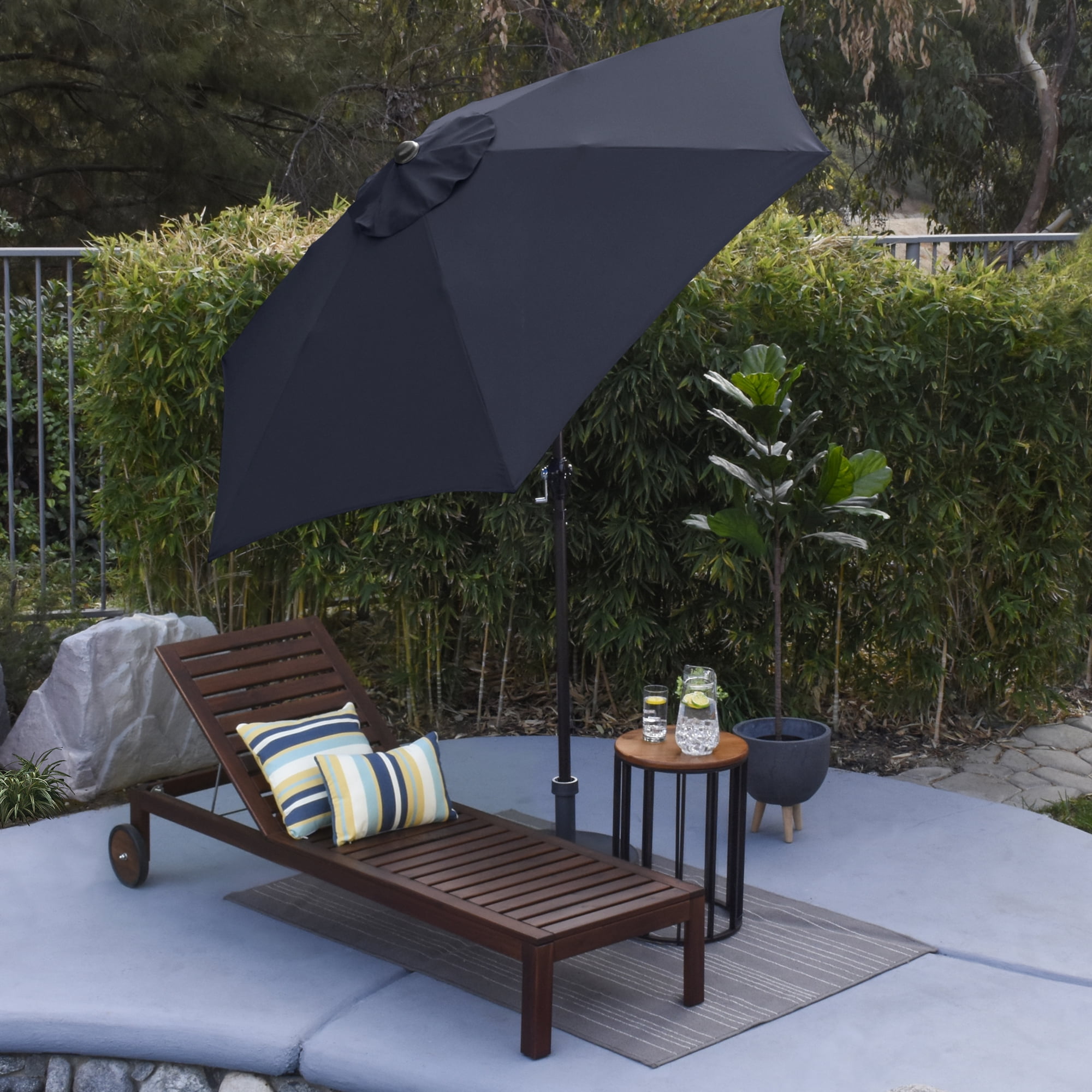 Sunline 9 ft Crank Open Push Tilt Fiberglass Ribs Aluminum Pole Market Patio Umbrella