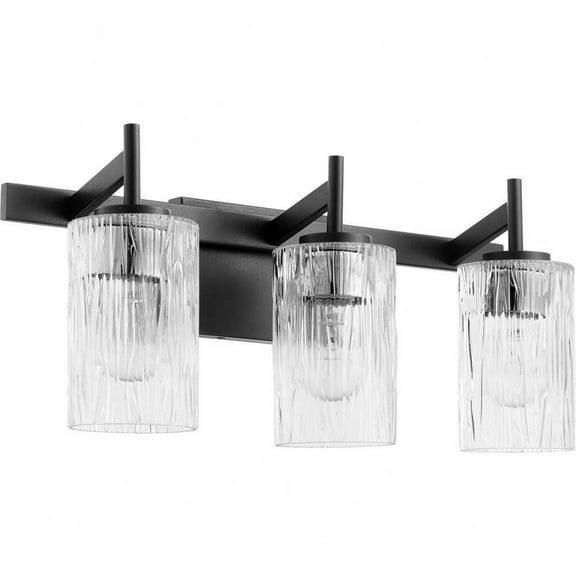 3 Light Vanity Light in Transitional Style-9.25 inches Tall and 20.75 inches Wide-Tetured Black Finish Bailey Street Home 183-Bel-4636735