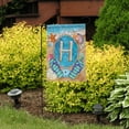 thumbnail image 2 of Summer Monogram Letter H Garden Flag Flip Flops Seashells 12.5" x 18", 2 of 3