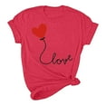 thumbnail image 5 of ICHUANYI Women's T-shirt Valentine's Day Print Shirts Short Sleeve Crew Neck Tops Cloth New Trending, 5 of 5