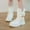White, variant on Lujianch Girls' Autumn And Winter Snow Boots Thick Soles Non Warm Comfortable Solid Color Bow Boots Non- Girls School Boots