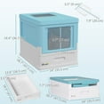 thumbnail image 3 of PawHut Enclosed Cat Litter Box with Scoop, Tray, Top Entry, Foldable, Blue, 3 of 10