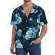 thumbnail image 1 of Fotbe Ink Rose Camisa Estampada de Manga Corta para Hombre, Casual de Verano, Estilo Playero, Sin Arrugas-Small, 1 of 5