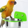 thumbnail image 4 of Comedero portátil de metal para pájaros y mascotas, recipiente para agua y comida (verde), 4 of 9
