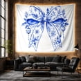 thumbnail image 6 of Blue Floral Ribbon Bow Tapestry, 6 of 7
