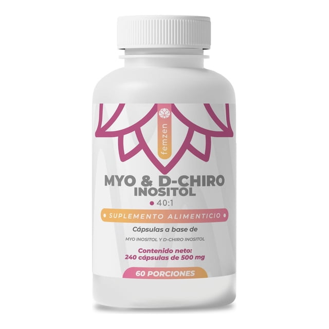 FEMZEN MYO & D-Chiro Inositol, 240 Cápsulas | Mezcla Balanceada para maximizar biodisponibilidad en Ratio 40:1 multicolor