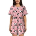 thumbnail image 1 of Fotbe Valentine'S Day Panda Conjunto de Pijama Estampado para Mujer, 2 Piezas, Ropa de Dormir con Camiseta de Manga Corta y Shorts Suaves-X-Large, 1 of 6