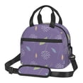 thumbnail image 1 of DouZhe Lunch Bags for Women and Men, Violet Floral Lavender Prints Reusable Portable Insulated Cooler Waterproof Lunch Tote Bag for Travel Work School Picnic, 1 of 7