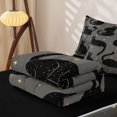 thumbnail image 5 of jejeloiu Glitter Print Black Cat Zipper Full Size Comforter Sets with Fitted Sheet and 2 Pillowcases For Kids,Gold Cute Stars Print Zipper Bedding Set For Girls,Reversible,4-Piece, 5 of 7