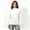 White, variant on Women’s Long Sleeve Mock Neck Pullover Tops, Shoulder Button Detail Fall Winter Sweatshirt Top,Sizes M-2XL