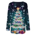 thumbnail image 5 of Ounisa Crewneck Sweatshirts for Women Merry Christmas Lightweight Pullover Christmas Tree Christmas Lights Snowflake Sequin Graphic Tops, 5 of 5