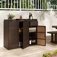 thumbnail image 4 of Costway Armoire de Rangement Extérieure en Osier PE avec 3 Portes Étagères Ajustables et Tiroir, 4 of 10