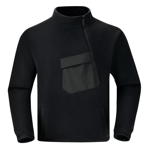 Admvng Men's Long Sleeve Shirt Stand Collar Round Neck Casual Warm Pullover Tops