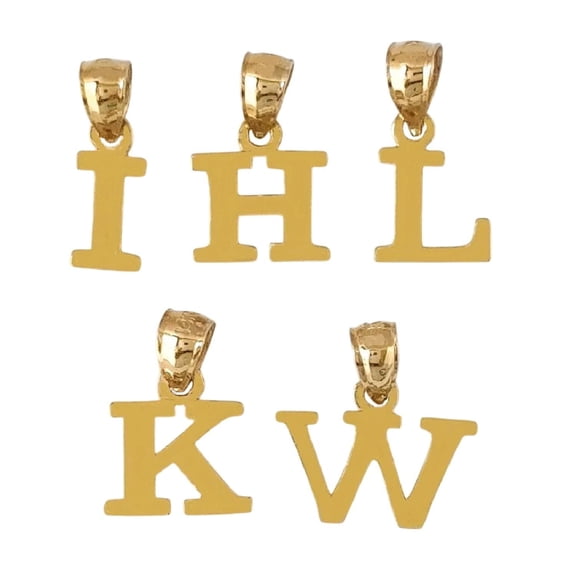 A to Z Any Any One 14K Yellow Gold Letter Pendant Charm