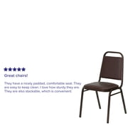 Flash Furniture Hercules Series Adult Size Trapezoidal Stacking Banquet Chair, Brown