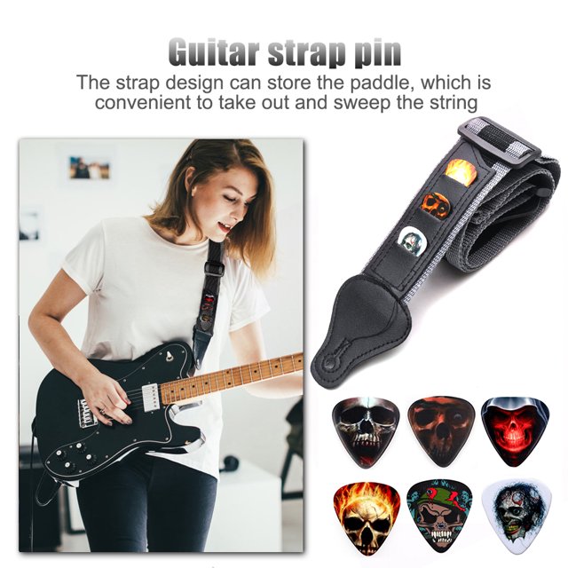 Correa de guitarra eléctrica Ehuebsd de nailon con plectros