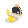 thumbnail image 3 of Set de tostadora Pretend Play Kitchen Playset Hape de madera negra, 3 of 7