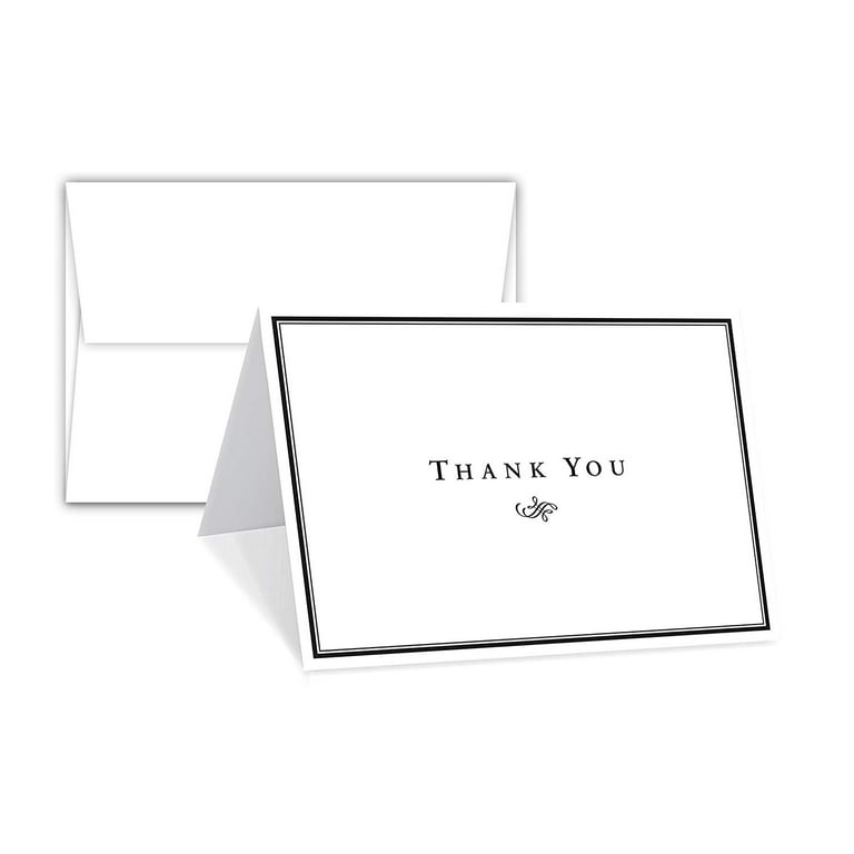 Thank You Holiday Cards for Small Business, 4.5x6 Inch Folded, Ships Flat,  Blank Inside + Envelopes - Elegant Design Note Card for Weddings, Bridal,  Baby Shower, Graduation