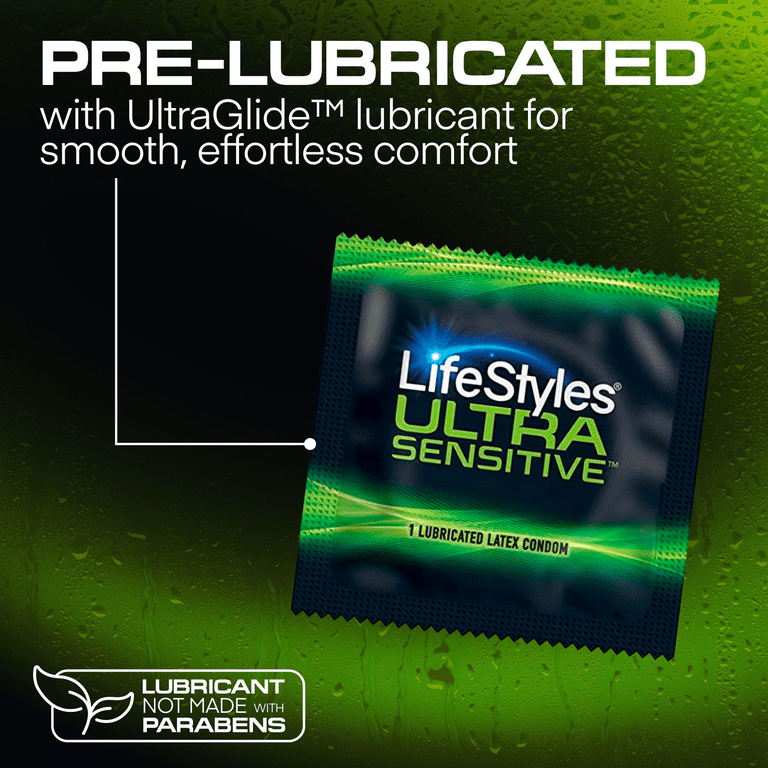 (3 pack) LifeStyles Ultra Sensitive Lubricated Natural Latex Condoms, 36  Count