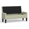 thumbnail image 5 of 52" Upholstered Storage Bench With Truncated Arms and Nailhead Trim in Beige, 5 of 7