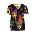 thumbnail image 5 of RKSTN Women's Oversized Mardi Gras T Shirts Crewneck Funny Carnival Graphic Printed Short Sleeve Shirts Tops Womens Casual Summer Plus Size Round Neck Loose Fits Comfy Holiday Tee Shirts, 5 of 5